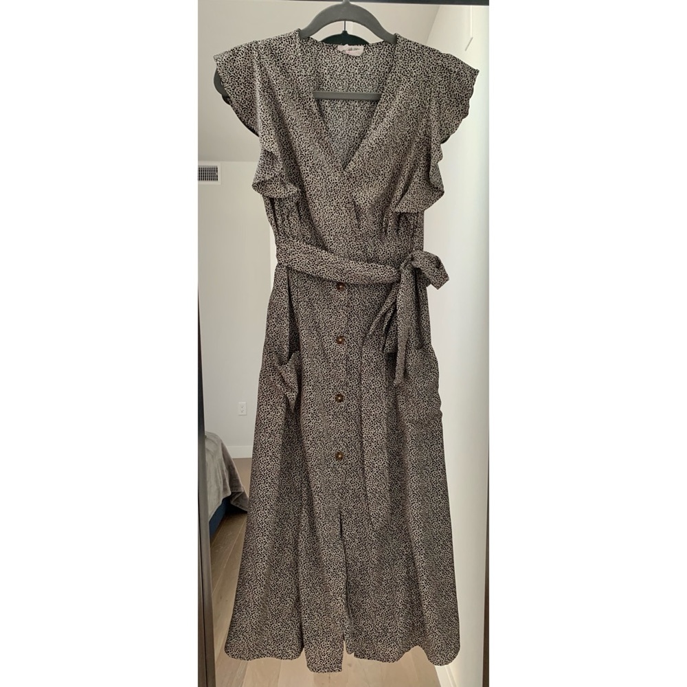 Black and White Leopard Print Dress